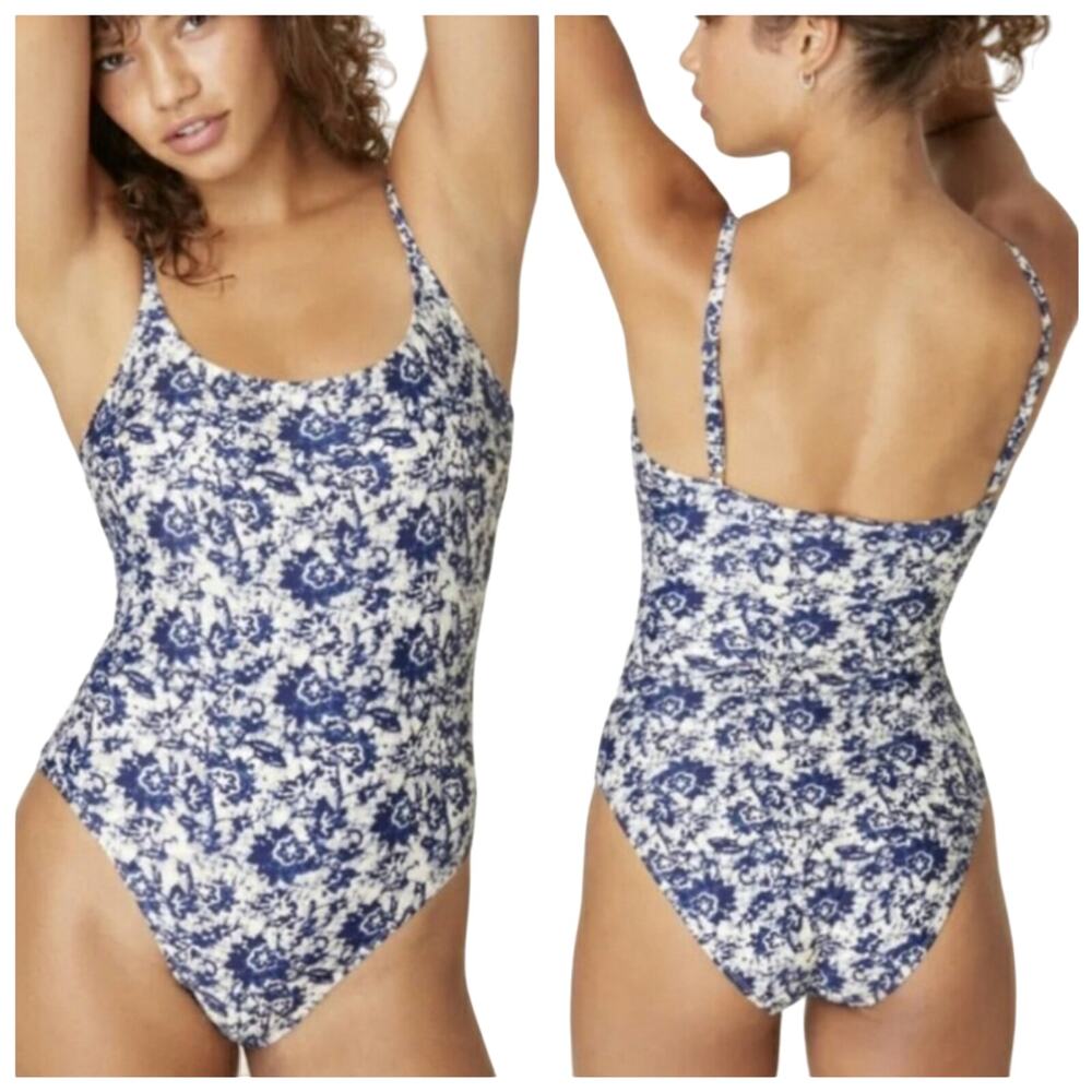 Faherty x Andie The Amalfi One Piece Island Batik Scoop Neck Adjustable Sz L New